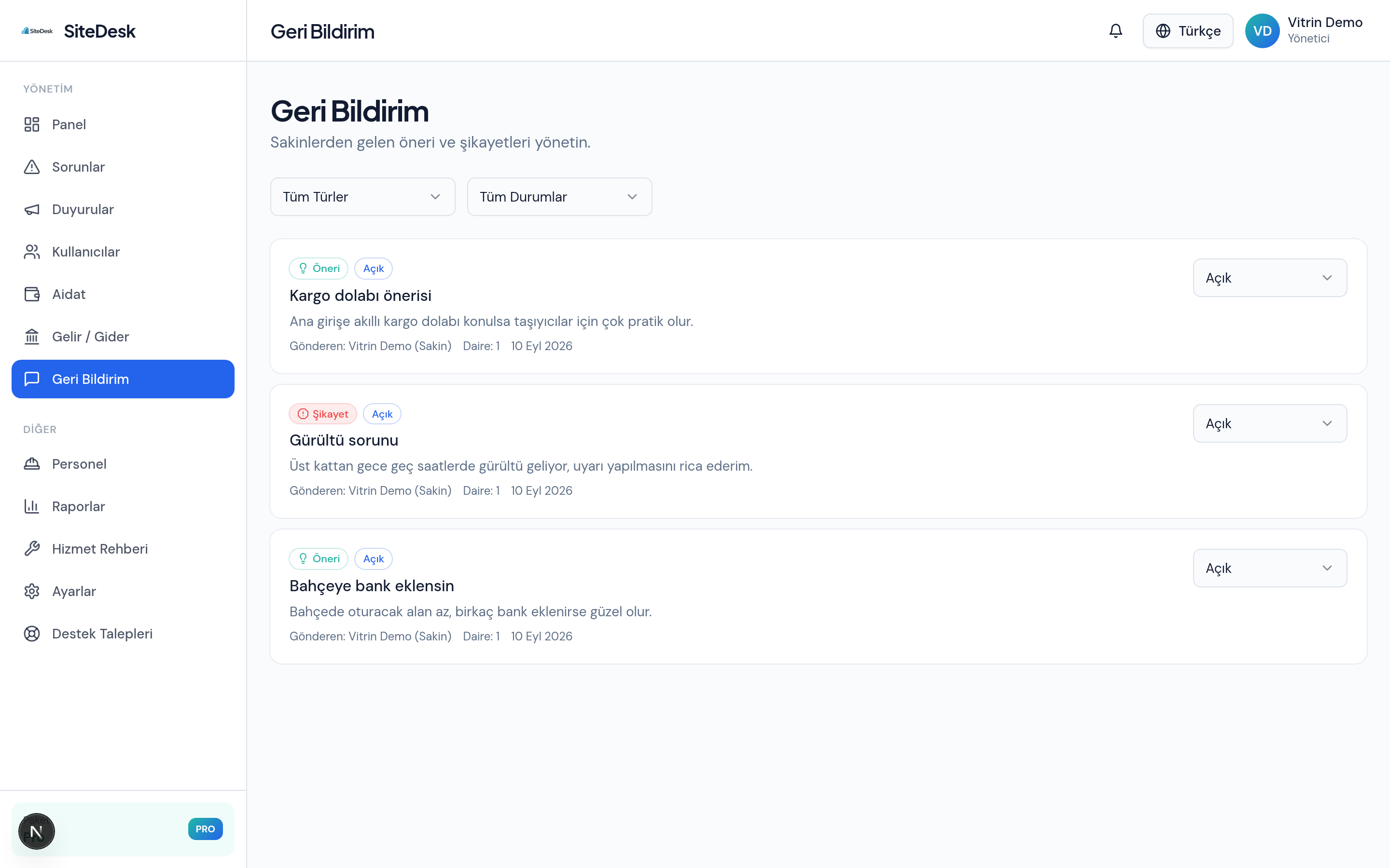 Feedback Management
